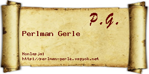 Perlman Gerle névjegykártya